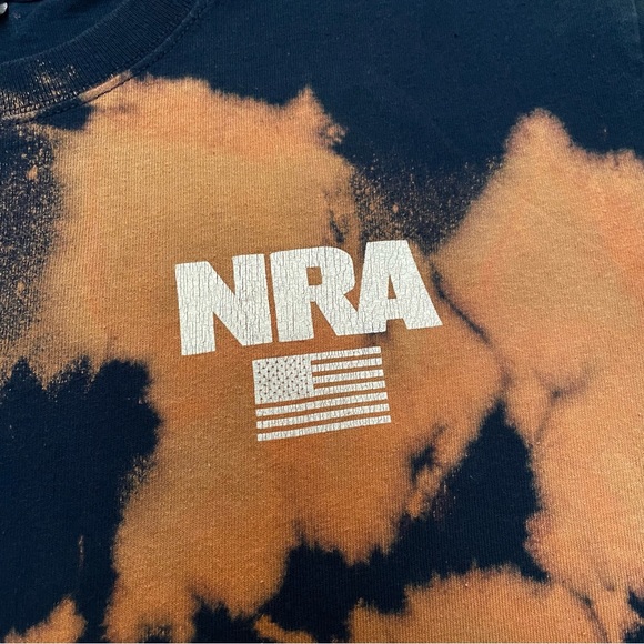 Vintage 2000s Nation Rifle Association NRA USA Bleach Tiedye Tshirt Size Large - Picture 3 of 7